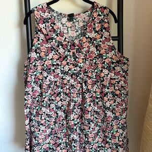 Floral Peter Pan Collar Sleeveless Mini Dress